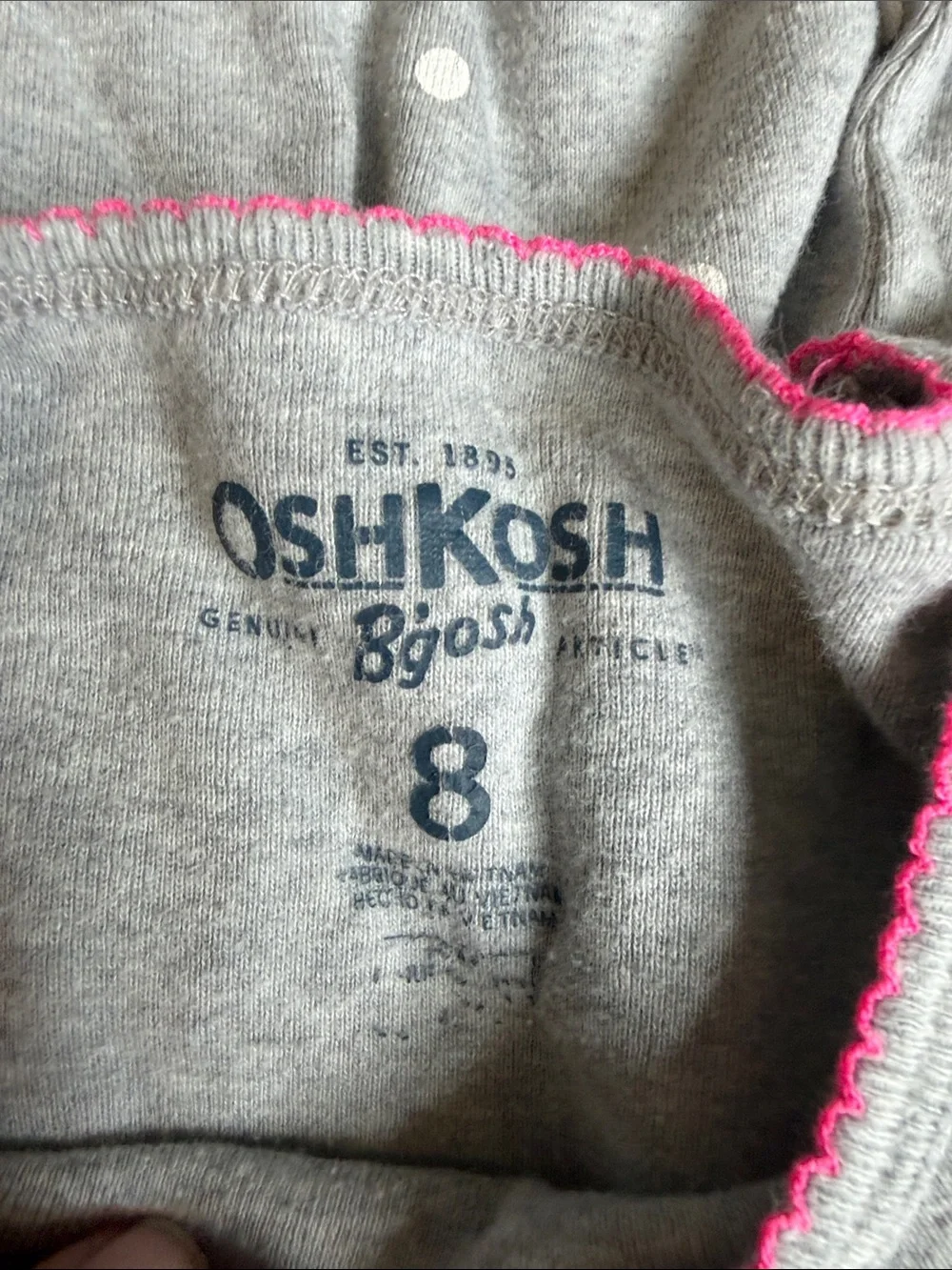 OshKosh B'gosh Gray Pajama Set with Pink 'La Belle Vie' Graphic